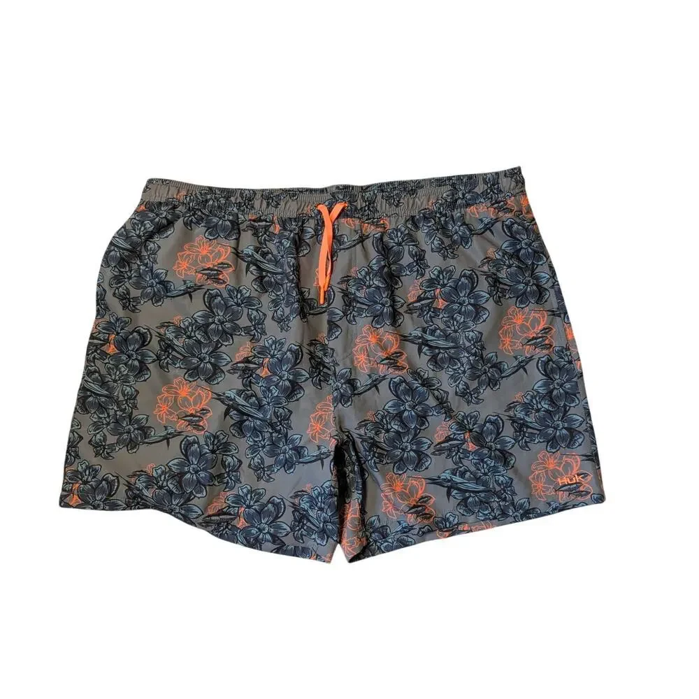 HUK Men's Volley swim trunks/shorts, XXL; Floral pattern